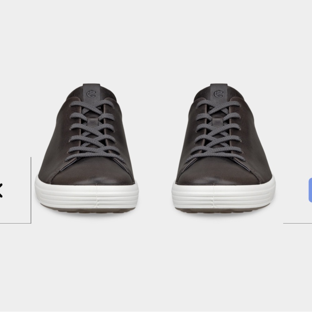 Ecco Men's Gray Leather Sneakers